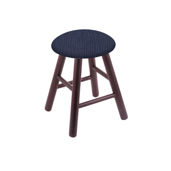 Oak Vanity Stool, Dark Cherry Finish, Graph Tidal Seat